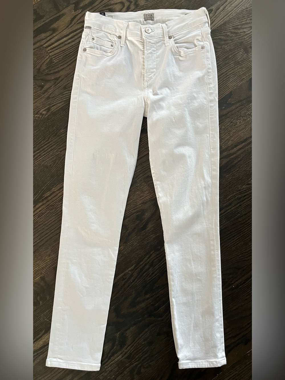 Citizens of Humanity Rocket Crop High-Rise Skinny White Stretch Jeans Size 26